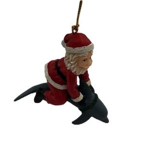 Santa Claus Riding Dolphin Ornament